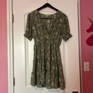 Green and White Floral dress